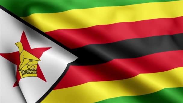 Zimbabwe Vlajkové Video Vlnící Větru Zimbabwská Vlajková Vlna Vlnící Větru — Stock video
