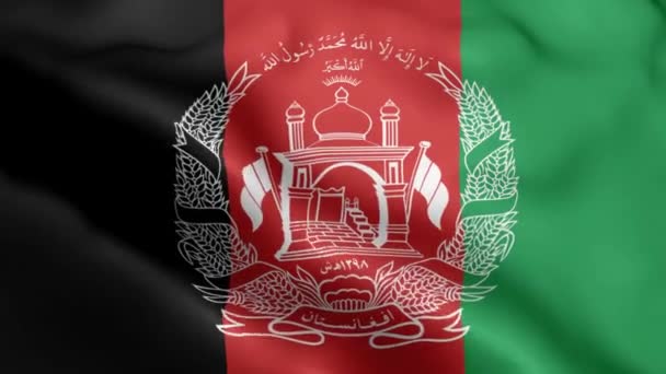 阿富汗国旗视频在风中飘扬 阿富汗国旗波浪环在风中飘扬 现实的阿富汗国旗背景 Afghanistan Flag Looping Closeup 1080P Full 1920X1080 — 图库视频影像