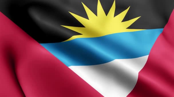 Antigua Barbuda Vlajkové Video Vlnící Větru Antigua Barbuda Vlajková Smyčka — Stock video
