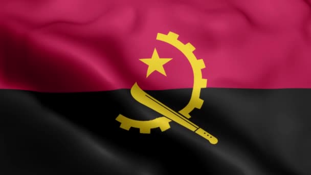Angola Bandiera Video Sventolando Nel Vento Angola Bandiera Wave Loop — Video Stock