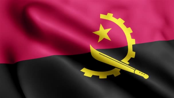 앙골라 바람에 흔들리는 앙골라 바람에 흔들리는 현실적 앙골라의 국기가게 양되다 — 비디오