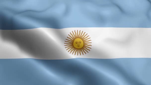 Argentina Flag Video Vlnění Větru Argentina Flag Wave Loop Vlnící — Stock video