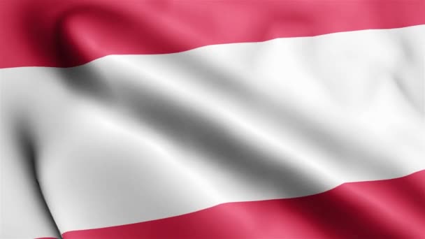 Austria Flaga Wideo Macha Wietrze Austria Flaga Wave Loop Falująca — Wideo stockowe