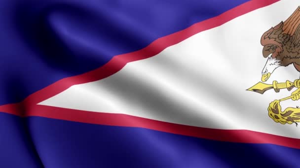 Видео Флагом Американского Самоа Размахивающее Ветром Волновая Петля Американского Самоа — стоковое видео