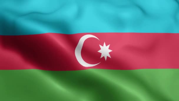 Aserbaidschanische Flaggen Wehen Wind Die Flagge Aserbaidschans Weht Wind Realistischer — Stockvideo