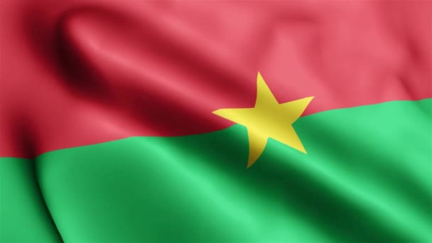 Burkina Faso Vlajkové Video Vlnící Větru Burkina Faso Flag Wave — Stock video