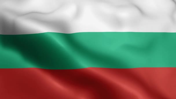 Bulharsko Vlajkové Video Vlnící Větru Bulharsko Vlajková Smyčka Vlnící Větru — Stock video