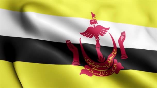 Brunei Bandera Vídeo Ondeando Viento Brunei Flag Wave Loop Ondeando — Vídeo de stock