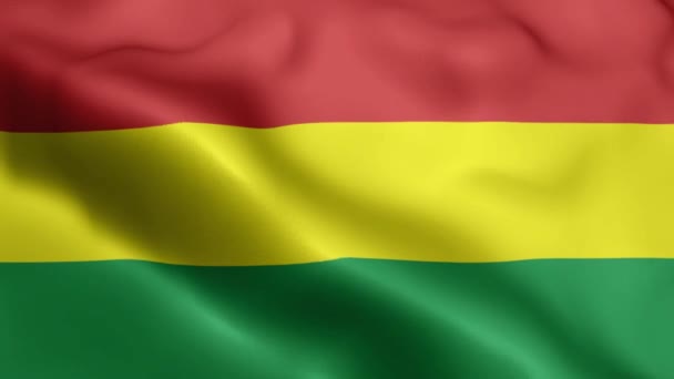 Boliviens Flagge Weht Wind Boliviens Flaggenwelle Weht Wind Realistischer Hintergrund — Stockvideo