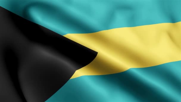 Film Bahama Flaga Macha Wietrze Bahamy Flaga Pętla Falowa Falująca — Wideo stockowe