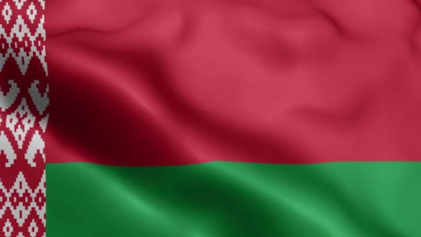 Białoruś Flaga Wideo Macha Wietrze Białoruś Flaga Wave Loop Falująca — Wideo stockowe