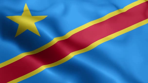 Wideo Kongo Flaga Macha Wietrze Flaga Konga Pętla Fal Falujących — Wideo stockowe