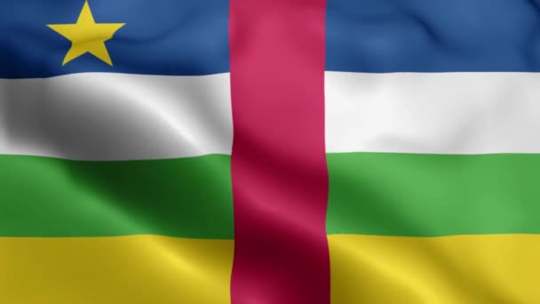 Orta Afrika Cumhuriyeti Bayrağı Rüzgarda Sallanıyor Orta Afrika Cumhuriyeti Bayrak — Stok video