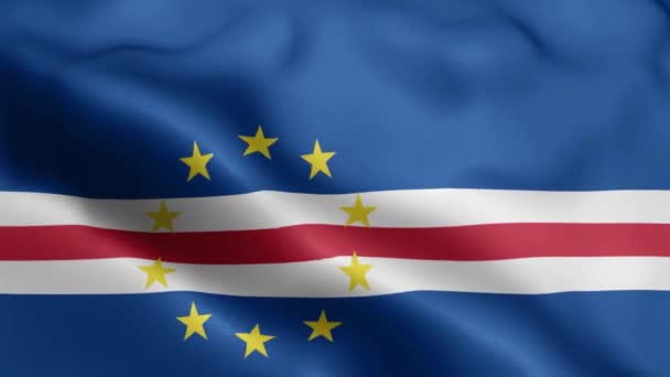 Кабо Верде Флаг Видео Размахивает Ветром Кабо Верде Флаг Волновая — стоковое видео