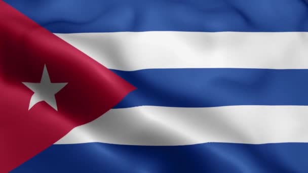 七古巴国旗视频在风中飘扬 古巴国旗波浪环在风中飘扬 现实的古巴国旗背景 Cuba Flag Looping Closeup 1080P Full 1920X1080 — 图库视频影像