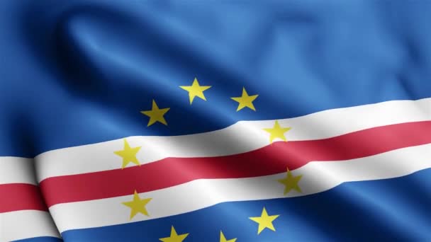 Teledysk Cabo Verde Flag Falujący Wietrze Cabo Verde Flaga Pętla — Wideo stockowe