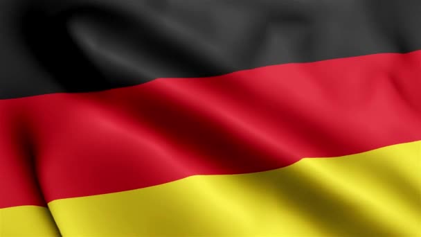 Německo Vlajkové Video Vlnící Větru Německo Vlajková Smyčka Vlnící Větru — Stock video