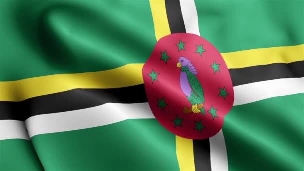 Dominica Bandiera Video Sventolando Nel Vento Dominica Flag Wave Loop — Video Stock