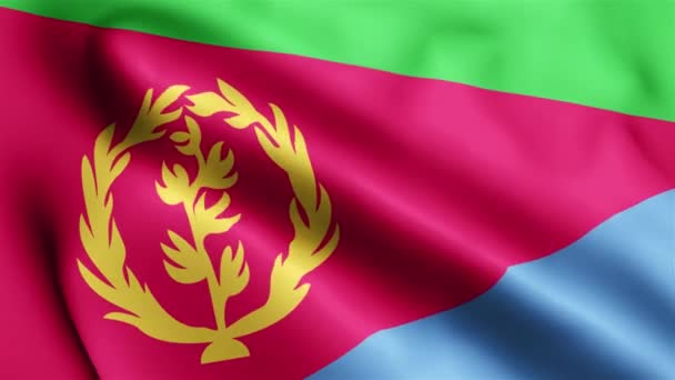 Video Eritrea Flag Vlní Větru Vlajková Smyčka Eritreje Vlní Větru — Stock video