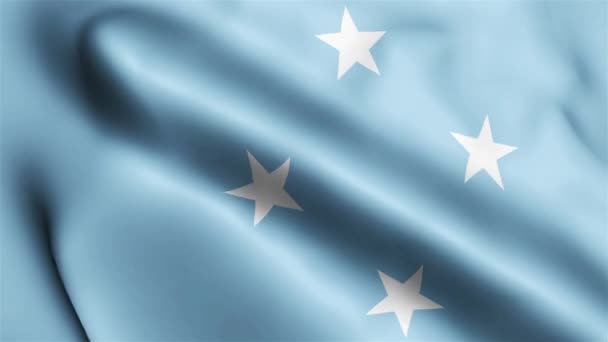 Mikronezja Wideo Flaga Falujące Wietrze Mikronezja Flaga Pętla Fal Falujących — Wideo stockowe