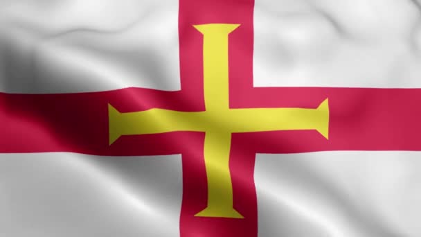 플래그 비디오에 플래그 웨이브 바람에 흔들기 Realistic Guernsey Flag Background — 비디오