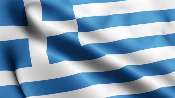 그리스 국기가 바람에 흔들리는 그리스 국기가 바람에 흔들리는 그리스의 현실주의 — 비디오