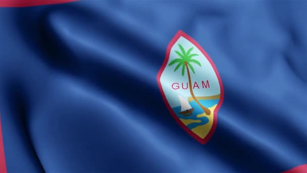 Guam Bandera Vídeo Ondeando Viento Guam Flag Wave Loop Ondeando — Vídeo de stock