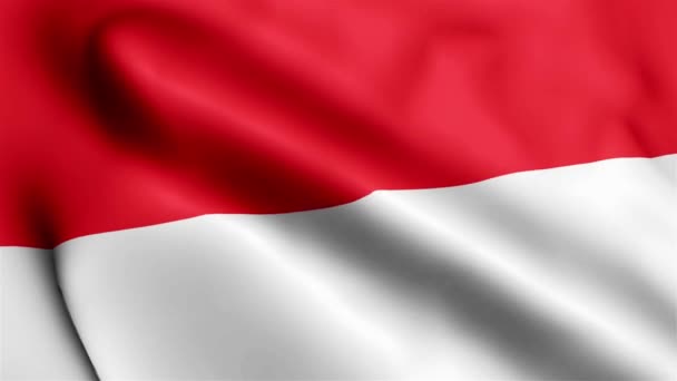Indonésie Vlajkové Video Vlnění Větru Indonésie Vlajková Smyčka Vlnící Větru — Stock video