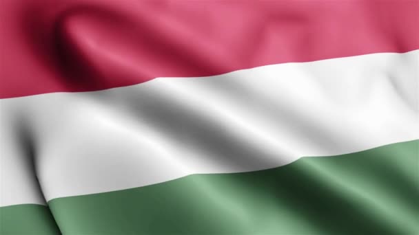 Węgry Flaga Wideo Macha Wietrze Węgry Flaga Wave Loop Falująca — Wideo stockowe