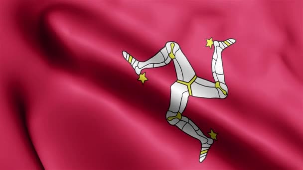 Isle Man Flagga Video Vinkar Vinden Isle Man Flag Wave — Stockvideo