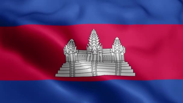 Camboya Bandera Vídeo Ondeando Viento Camboya Flag Wave Loop Ondeando — Vídeo de stock
