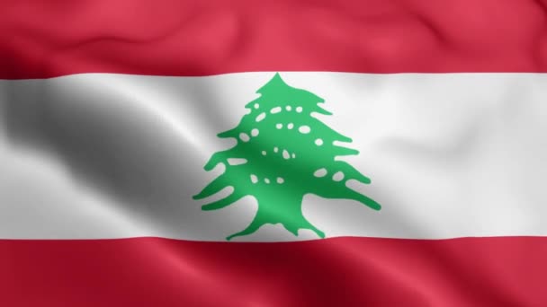 Libano Bandiera Video Sventolando Nel Vento Libano Bandiera Onda Loop — Video Stock