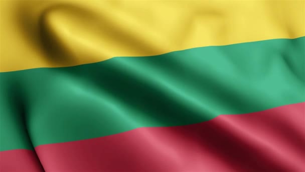 Litauische Flagge Weht Wind Litauen Flag Wave Loop Weht Wind — Stockvideo