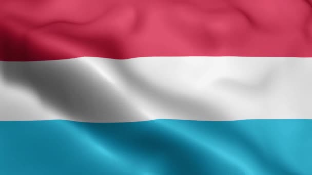 Люксембургский Флаг Видео Размахивает Ветром Люксембургский Флаг Волна Петля Машет — стоковое видео