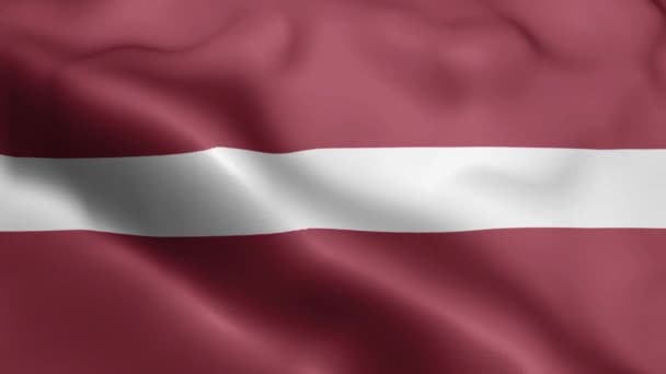 Letonia Bandera Vídeo Ondeando Viento Letonia Bandera Wave Loop Ondeando — Vídeo de stock