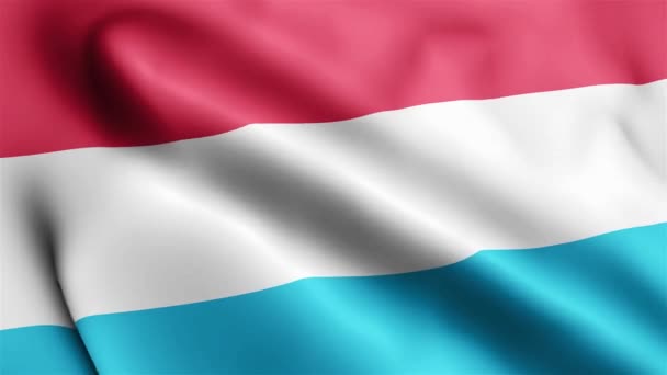 Lucemburské Vlajkové Video Vlnící Větru Lucemburská Vlajková Smyčka Vlnící Větru — Stock video