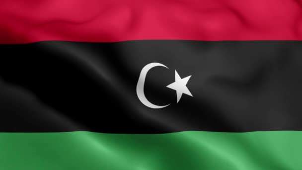 Video Libyjskou Vlajkou Vlní Větru Libye Flag Wave Loop Vlnící — Stock video