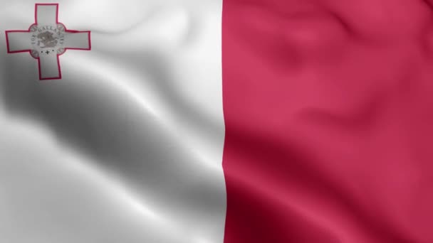 Malta Bandera Vídeo Ondeando Viento Malta Flag Wave Loop Ondeando — Vídeo de stock