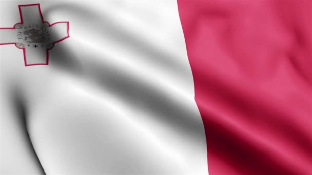 Malta Vlajkové Video Vlnění Větru Malta Flag Wave Loop Mává — Stock video
