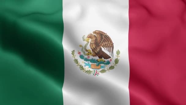 Meksykańska Flaga Wibruje Wietrze Meksykańska Pętla Fal Flagowych Falująca Wietrze — Wideo stockowe