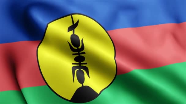 Nuova Caledonia Bandiera Video Sventolando Nel Vento Nuova Caledonia Flag — Video Stock