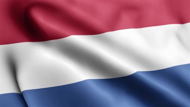 Olanda Bandiera Video Sventolando Nel Vento Paesi Bassi Bandiera Wave — Video Stock