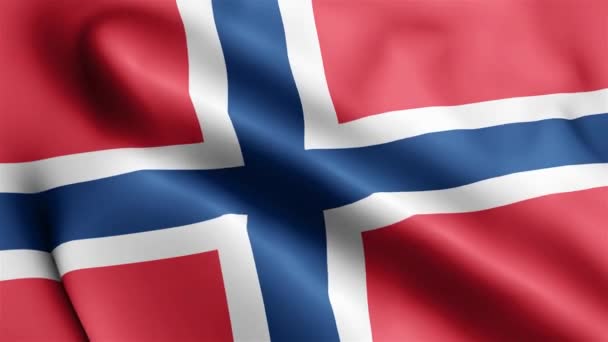 Wideo Norwegia Flaga Macha Wietrze Norwegia Flaga Wave Loop Macha — Wideo stockowe