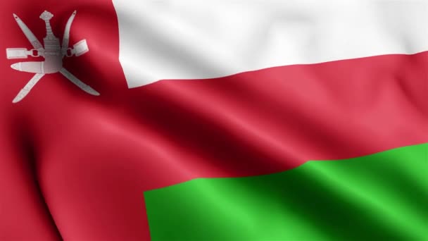 Oman Flag Video Zwaaiend Wind Oman Flag Wave Loop Zwaait — Stockvideo