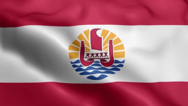 Französisch Polynesien Flagge Weht Wind Französisch Polynesien Flag Wave Loop — Stockvideo