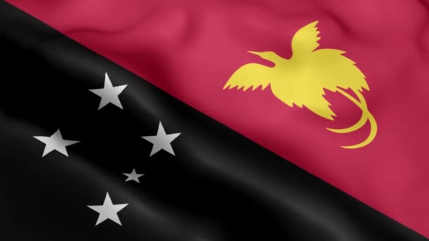 Papua Nuova Guinea Bandiera Video Sventola Nel Vento Papua Nuova — Video Stock