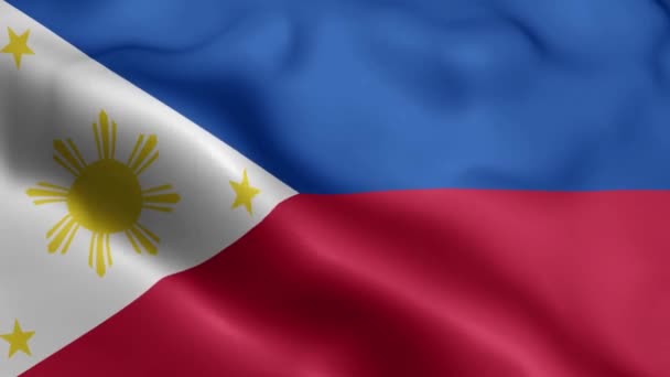 Filipinas Bandera Vídeo Ondeando Viento Filipinas Bandera Wave Loop Ondeando — Vídeo de stock