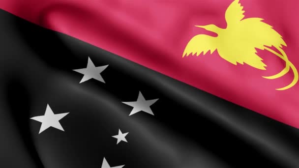 Papua Nová Guinea Vlajkové Video Vlnění Větru Papua Nová Guinea — Stock video