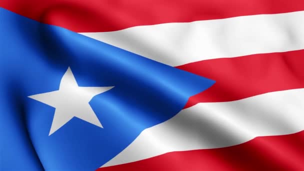 Portorico Bandiera Video Sventola Nel Vento Portorico Bandiera Onda Loop — Video Stock