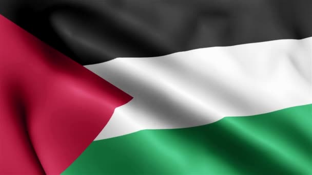 State Palestine Vlajkové Video Vlnící Větru State Palestine Flag Wave — Stock video